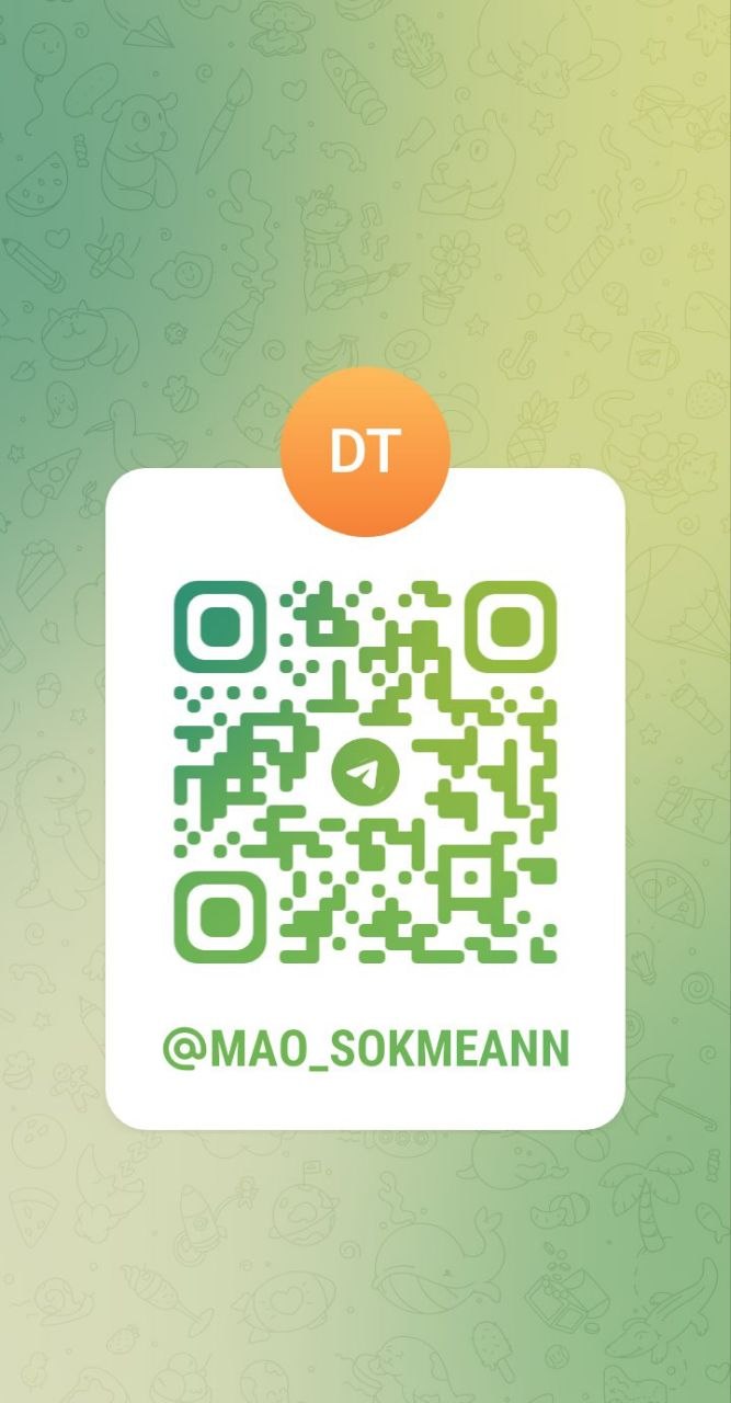 Telegram QR code for Mao Sokmean, username @MAO_SOKMEANN